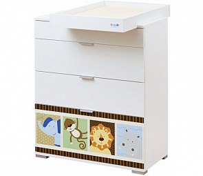 Комод пеленальный со съемной столешницей, дизайн - Leo Jungle (Shapito, GT1182W_LEO JUNGLE)